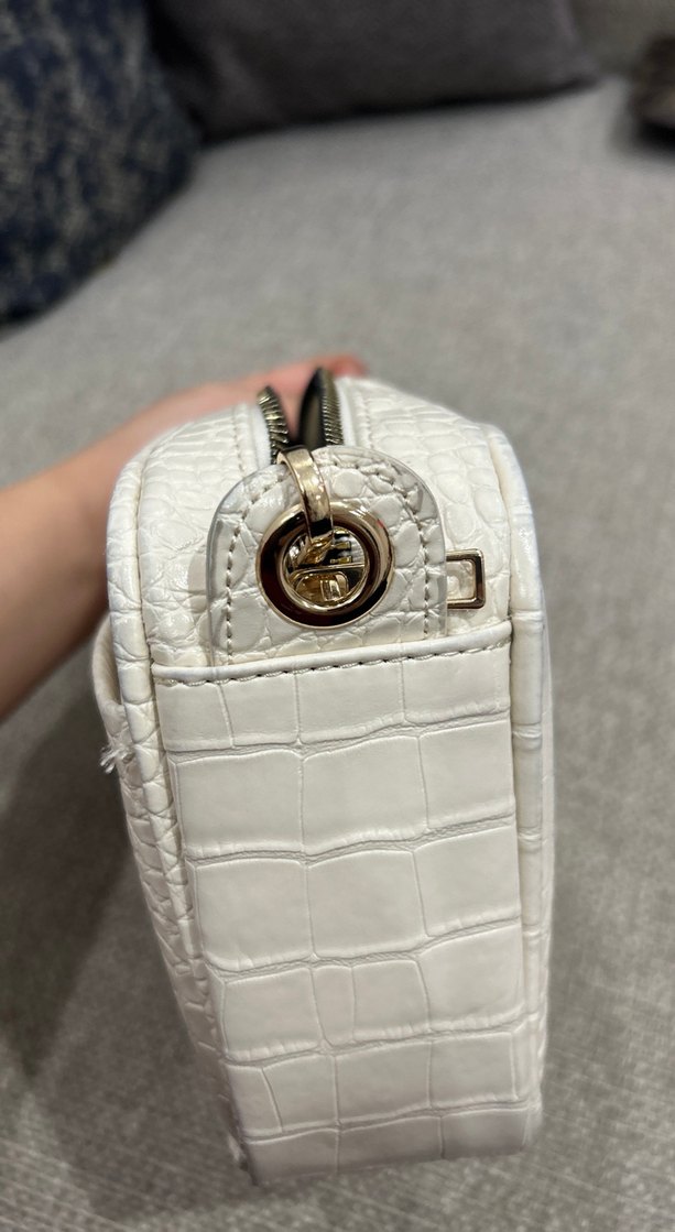 Beyaz Yılan Desenli Deri Kadın Çanta - Görsel 4