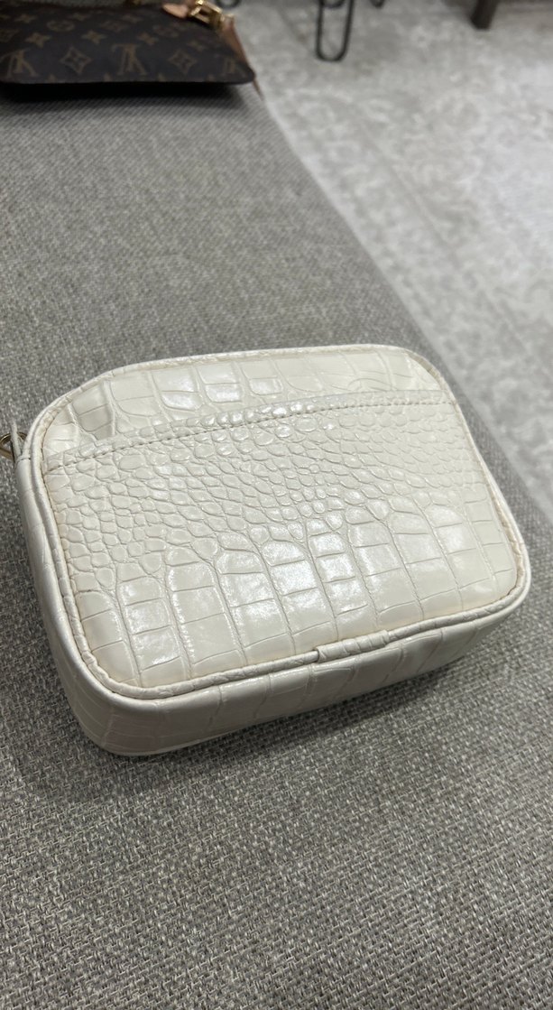 Beyaz Yılan Desenli Deri Kadın Çanta - Görsel 2