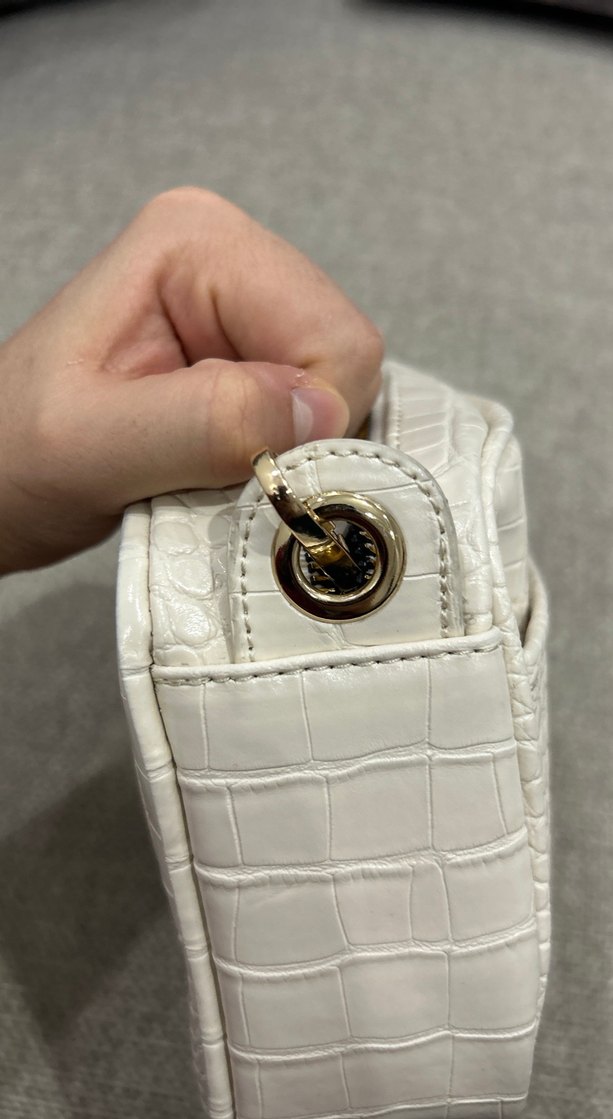 Beyaz Yılan Desenli Deri Kadın Çanta - Görsel 5