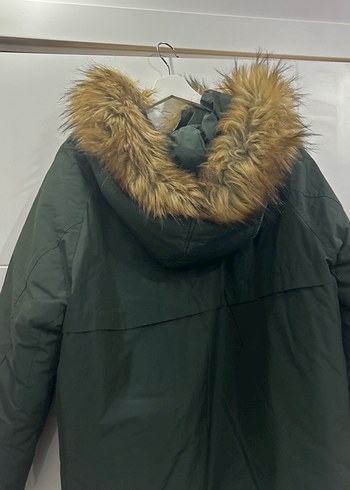 Kürk Detaylı Yeşil Rahat Kesim Kadın Ceket - Görsel 5