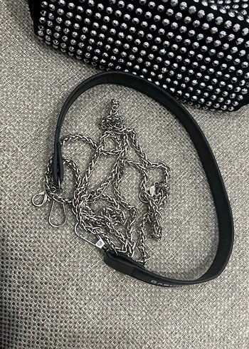 Gri Payetli Rock Punk Kadın Çanta - Görsel 3