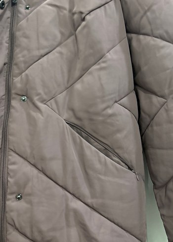 Pembe Midi Kadın Kışlık Mont - Görsel 4