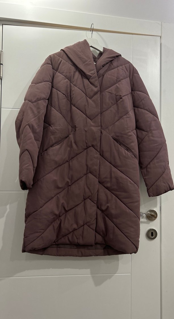 Pembe Midi Kadın Kışlık Mont - Görsel 2