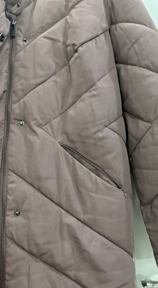 Pembe Midi Kadın Kışlık Mont - Görsel 4