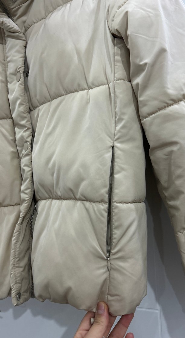 Bej Kadın şişme Mont - Görsel 5