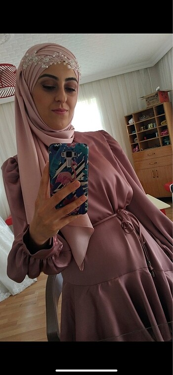 38 Beden pembe Renk Abaya