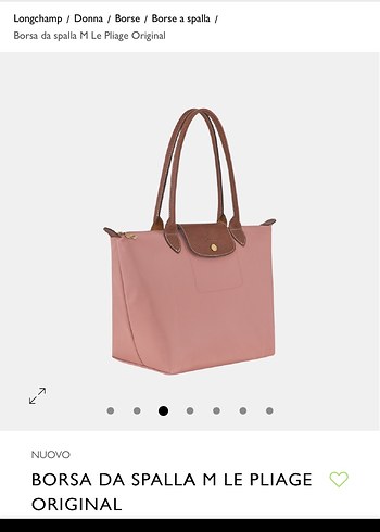 Beden pembe Renk Longchamp Le Pliage Orijinal m boy uzun sap