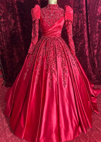 Kırmızı Nakışlı Uzun Kollu Kadın KINALIK - Görsel 3