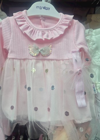 Kız Çocuk Pembe Fırfırlı Uzun Kollu Elbise - Görsel 4