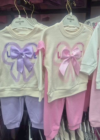 Pembe Fiyonklu Bebek Kız Takımı - Görsel 2