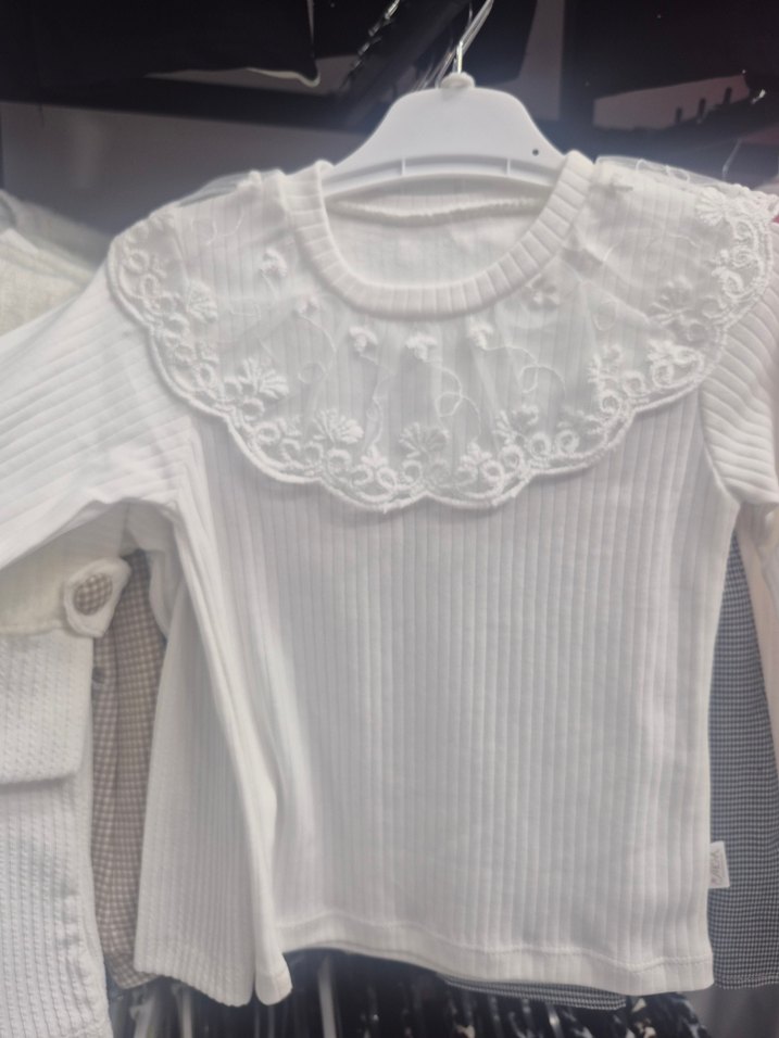 Kız Çocuk Gri Nakışlı Fiyonklu Elbise - Görsel 2