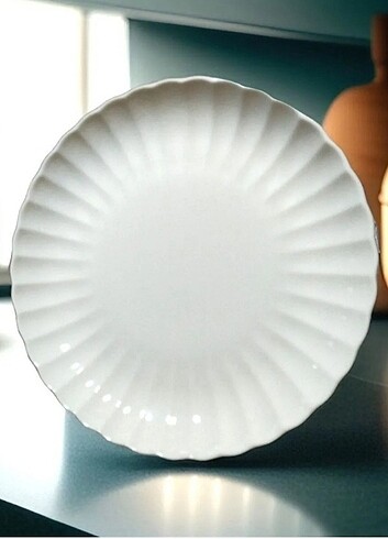 Kütahya Porselen Boneluz 6 adet 21 cm Pasta Tatlı Tabağı 