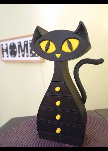 Siyah Kedi Tasarımlı Takı Kutusu - Görsel 4