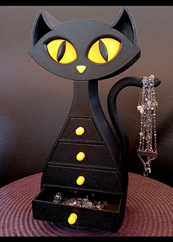 Siyah Kedi Tasarımlı Takı Kutusu - Görsel 6