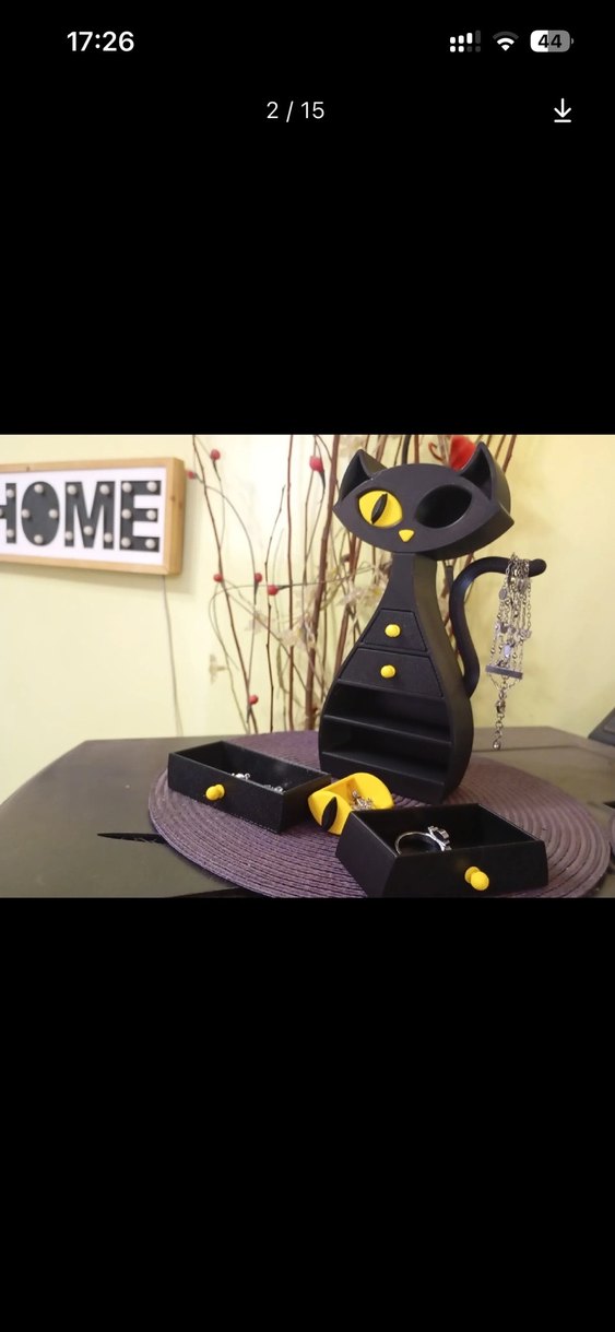 Siyah Kedi Tasarımlı Takı Kutusu - Görsel 5