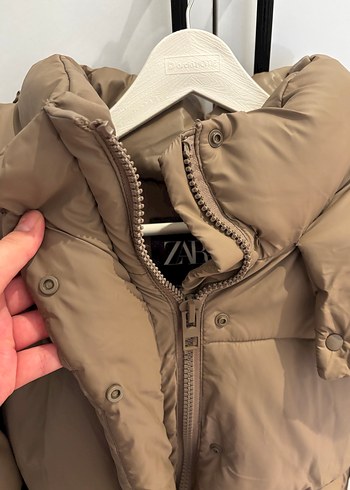 Düğmeli Kahverengi Kısa Kadın Kışlık Mont - Görsel 2