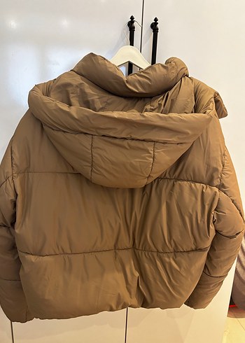 Düğmeli Kahverengi Kısa Kadın Kışlık Mont - Görsel 7