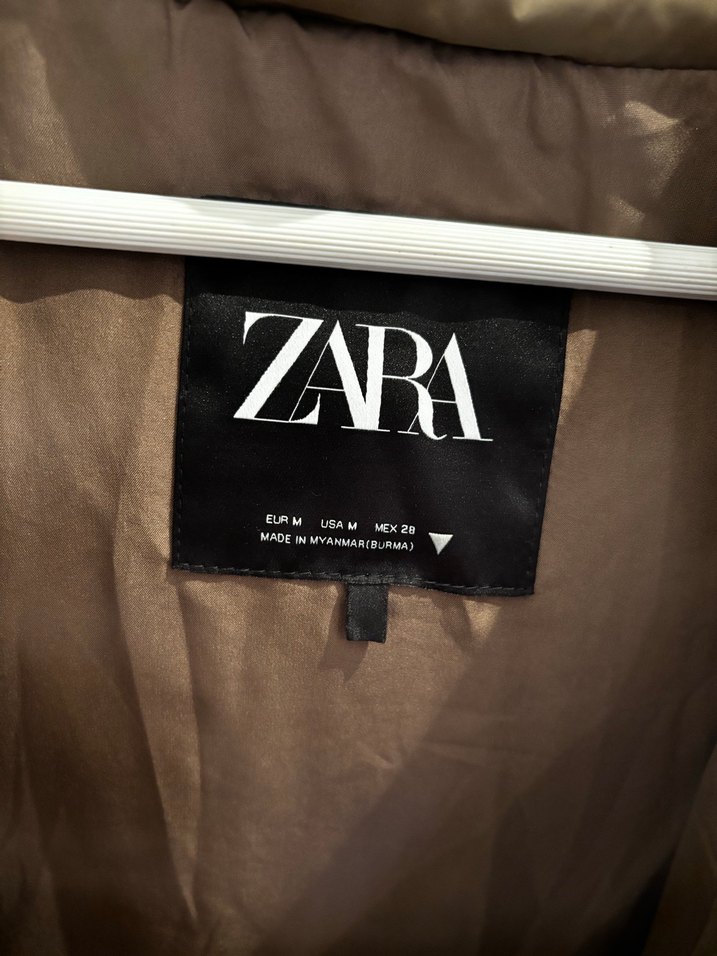 Düğmeli Kahverengi Kısa Kadın Kışlık Mont - Görsel 3