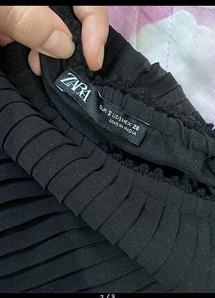 s Beden Zara Piliseli Mini Elbise