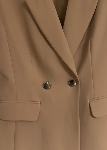 Krem Kadın Düğmeli Blazer - Görsel 4