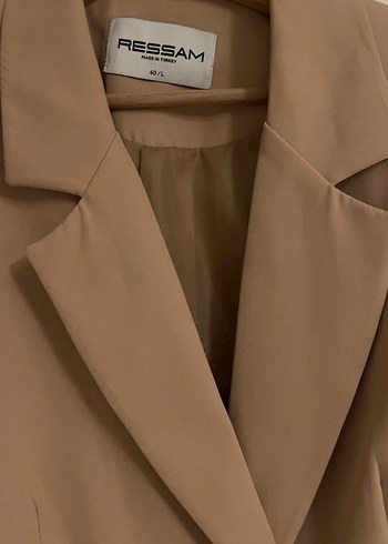 Krem Kadın Düğmeli Blazer - Görsel 2