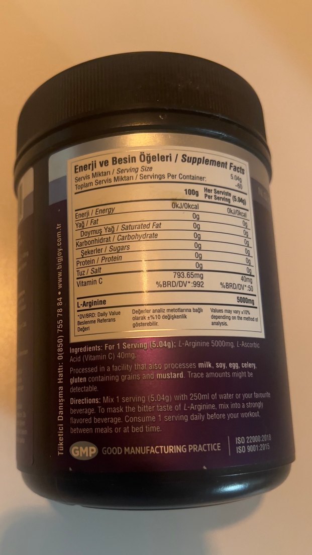 BigJoy Arginine 5000mg Toz 300g - Görsel 2