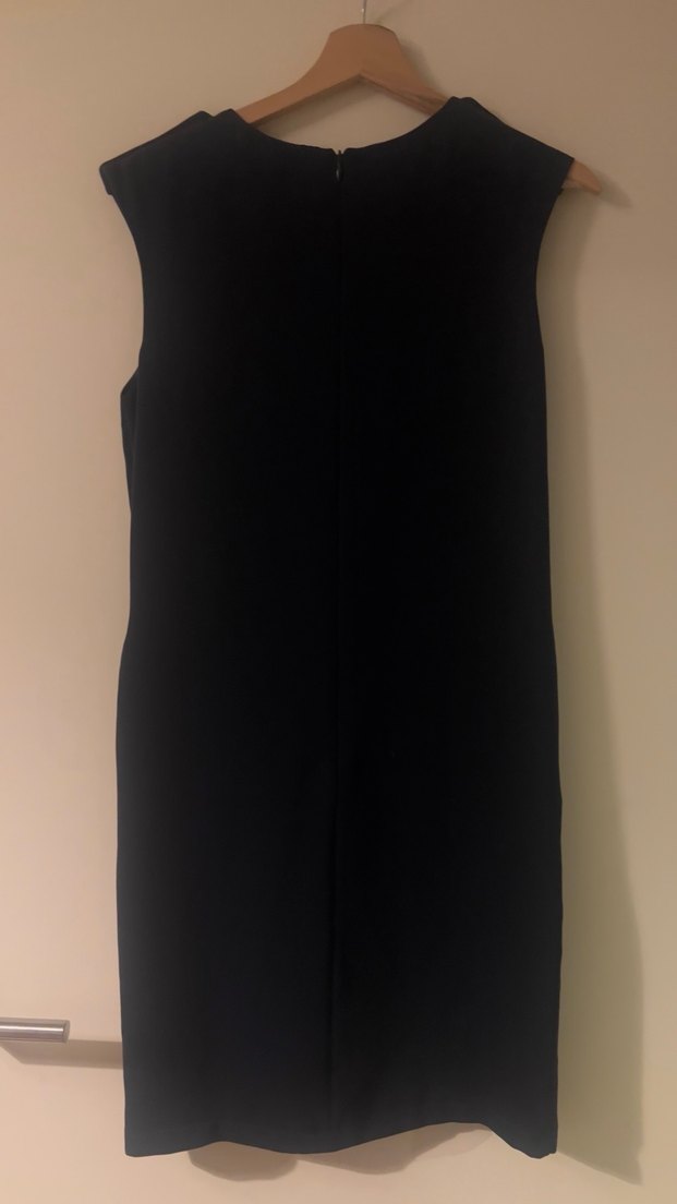 Lacivert Midi Halter Yaka Elbise - Görsel 4