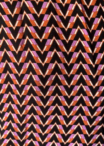 m Beden pembe Renk Üçgen Desenli Siyah-Pembe Mini Elbise | kimono giyim