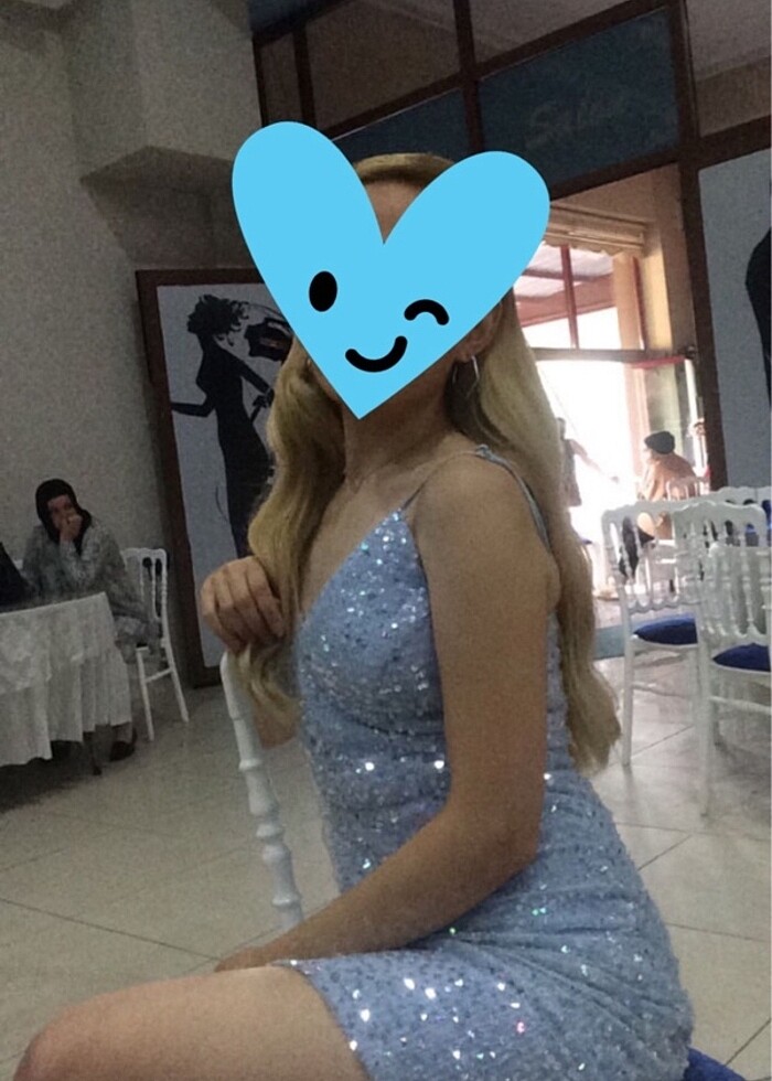 Pullu baletli bebe mavisi gece elbisesi - Görsel 2