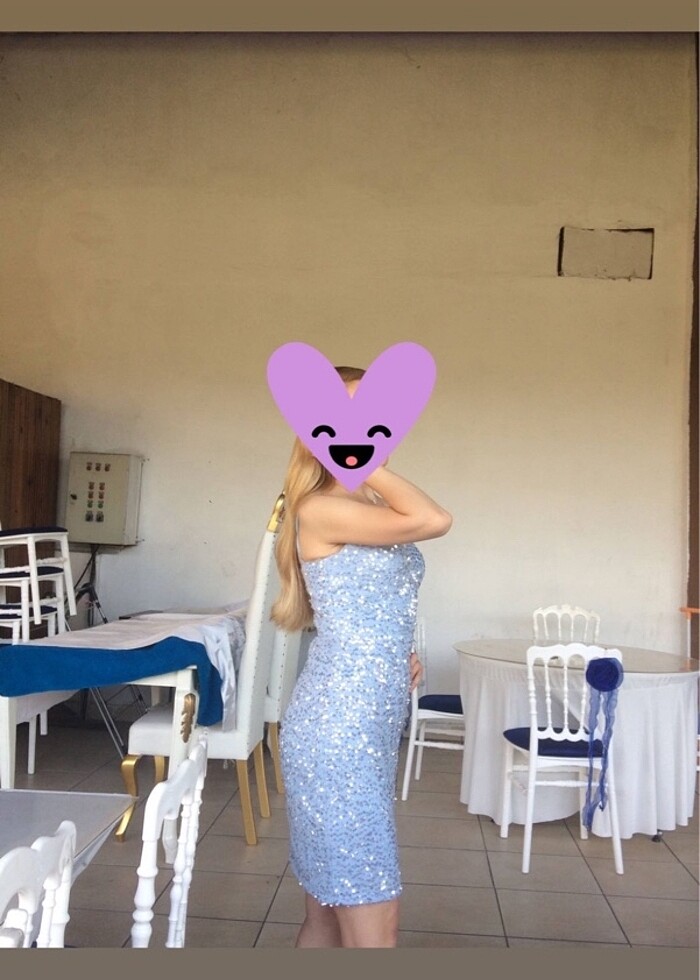 Pullu baletli bebe mavisi gece elbisesi - Görsel 4