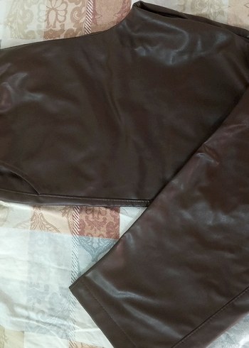 Trendyol & Milla Kadın Kahverengi Deri Biker Pantolon