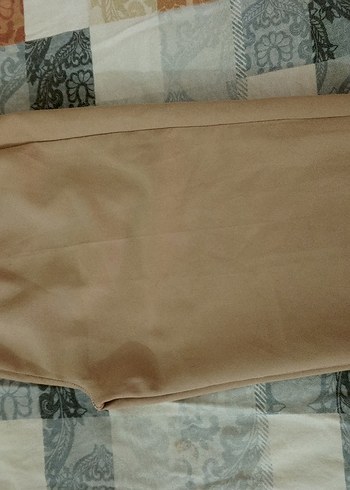 Bej Kadın Midi Kumaş Pantolon