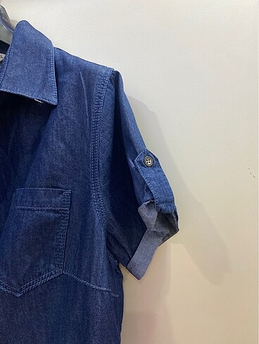 m Beden MAVİ JEANS İNCE KOT ELBİSE