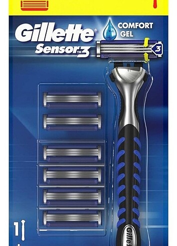 Gillette Sensor3 Tıraş Makinesi + 6 Adet Yedek Tıraş Bıçağı