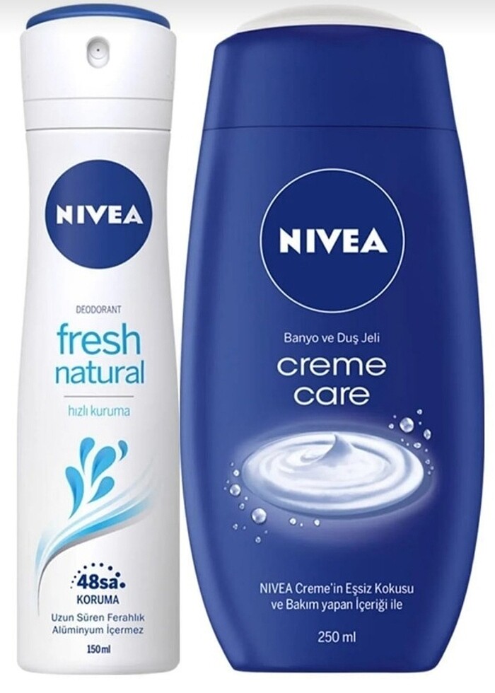 Nivea Fresh Natural Kadın Deodorant Sprey 150 ml + Creme Çare Du - Görsel 2