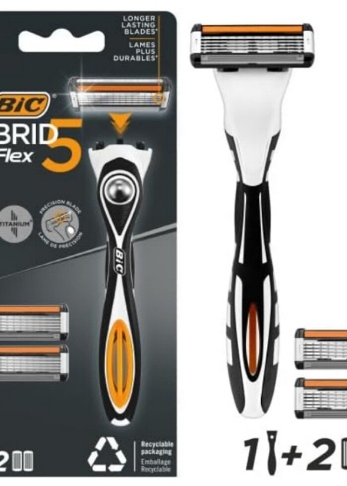 BIC Hybrid 5 Flex Erkek Tıraş Bıçağı 1 Sap ve 2 Yedek Başlık (5  - Görsel 3