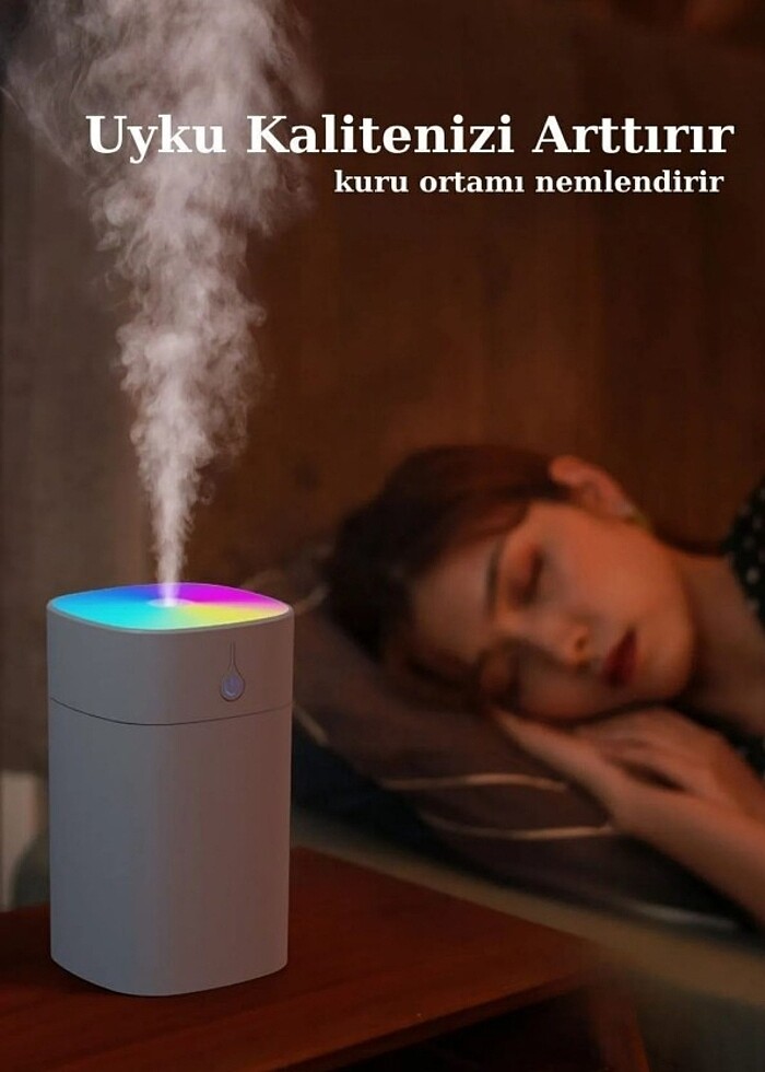 oda ve araç nemlendirici koku hediyeli 400 ml Ulrasonik Hava - O - Görsel 2