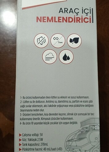 Autoware Araç İçi Nemlendirici 5V - Görsel 4