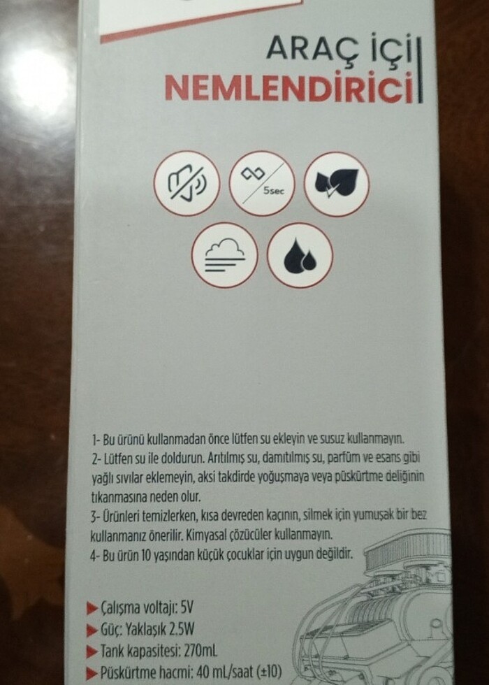 Autoware Araç İçi Nemlendirici 5V - Görsel 4