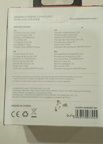 Havit SK801BT Siyah Kablosuz Hoparlör - Görsel 6
