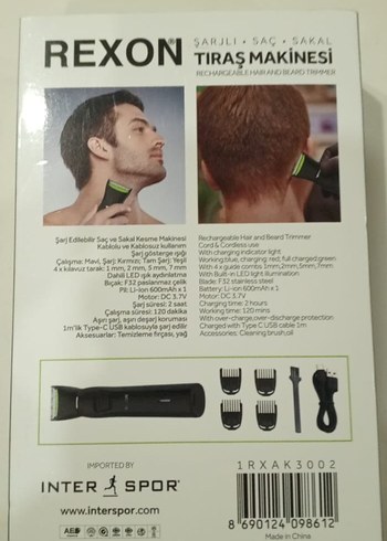 REXON şarjlı saç ve sakal tıraş makinesi - Görsel 7