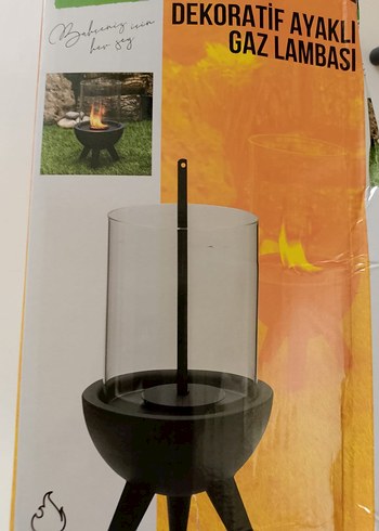 Ayaklı Siyah Dekoratif Gaz Lambası - Görsel 6