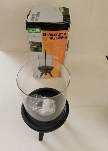 Ayaklı Siyah Dekoratif Gaz Lambası - Görsel 5