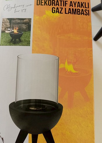 Ayaklı Siyah Dekoratif Gaz Lambası - Görsel 7