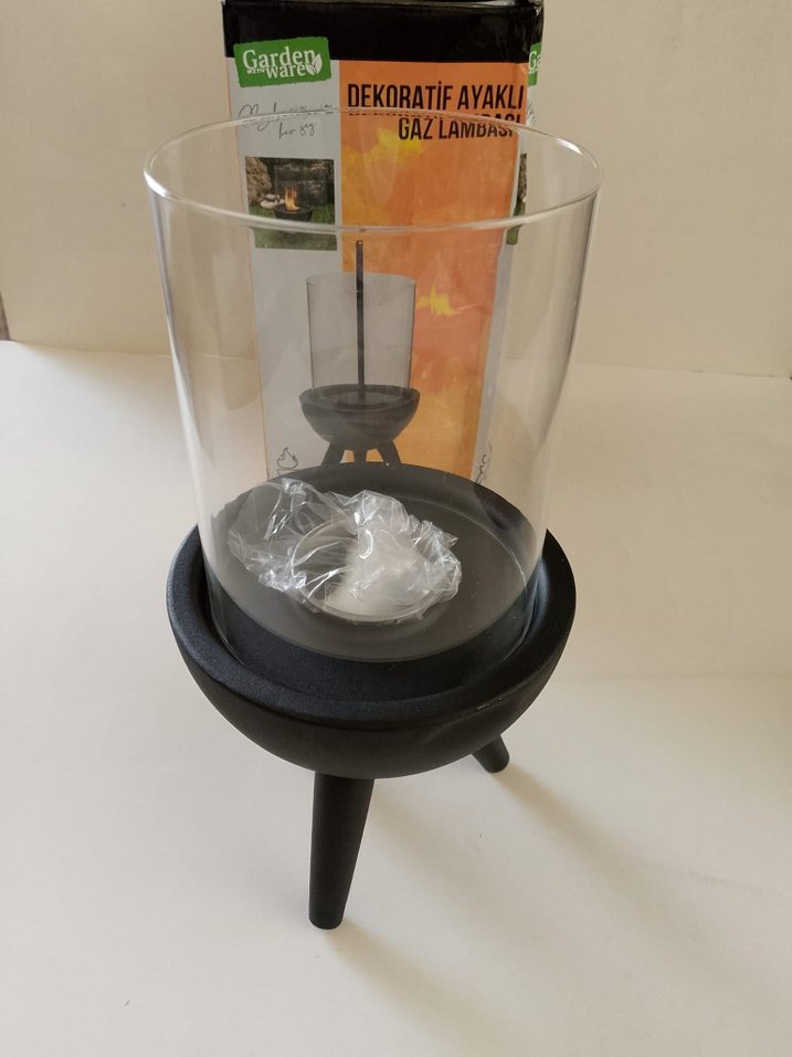 Ayaklı Siyah Dekoratif Gaz Lambası - Görsel 2