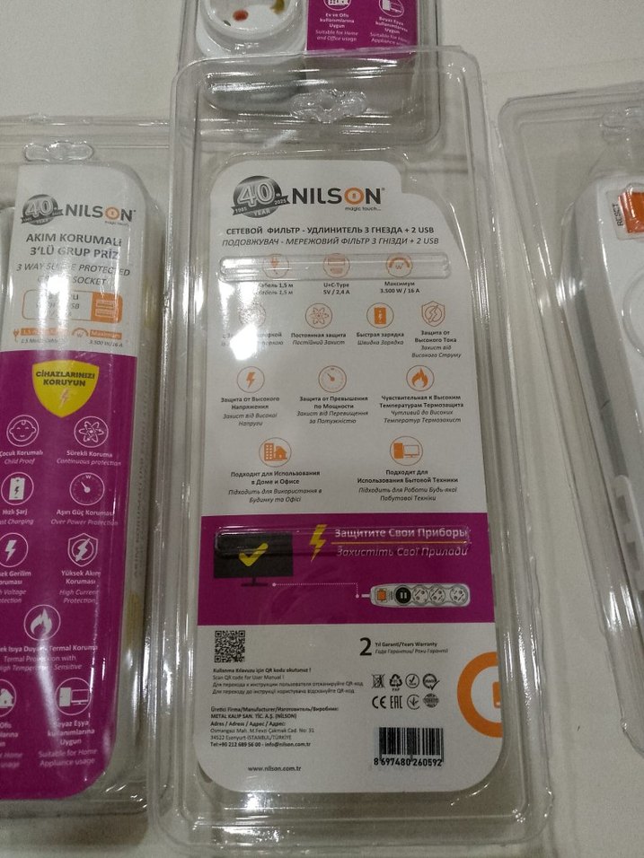 Diger Beyaz 3'lü Grup Priz Akım Korumalı - Görsel 3