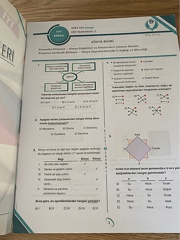  Beden bilgi sarmal tyt kimya föyleri