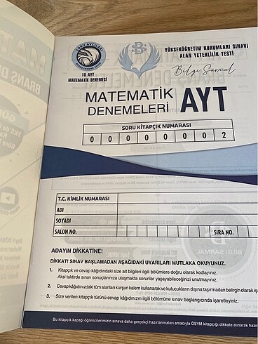 Beden bilgi sarmal ayt matematik denemesi