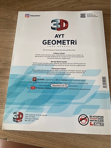  ayt geometri 3D soru bankası