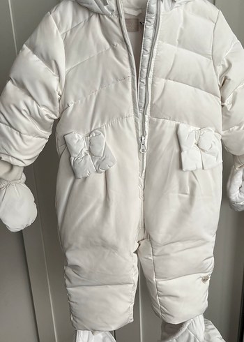 Beyaz Kürklü Bebek Kız Tulumu - Görsel 4
